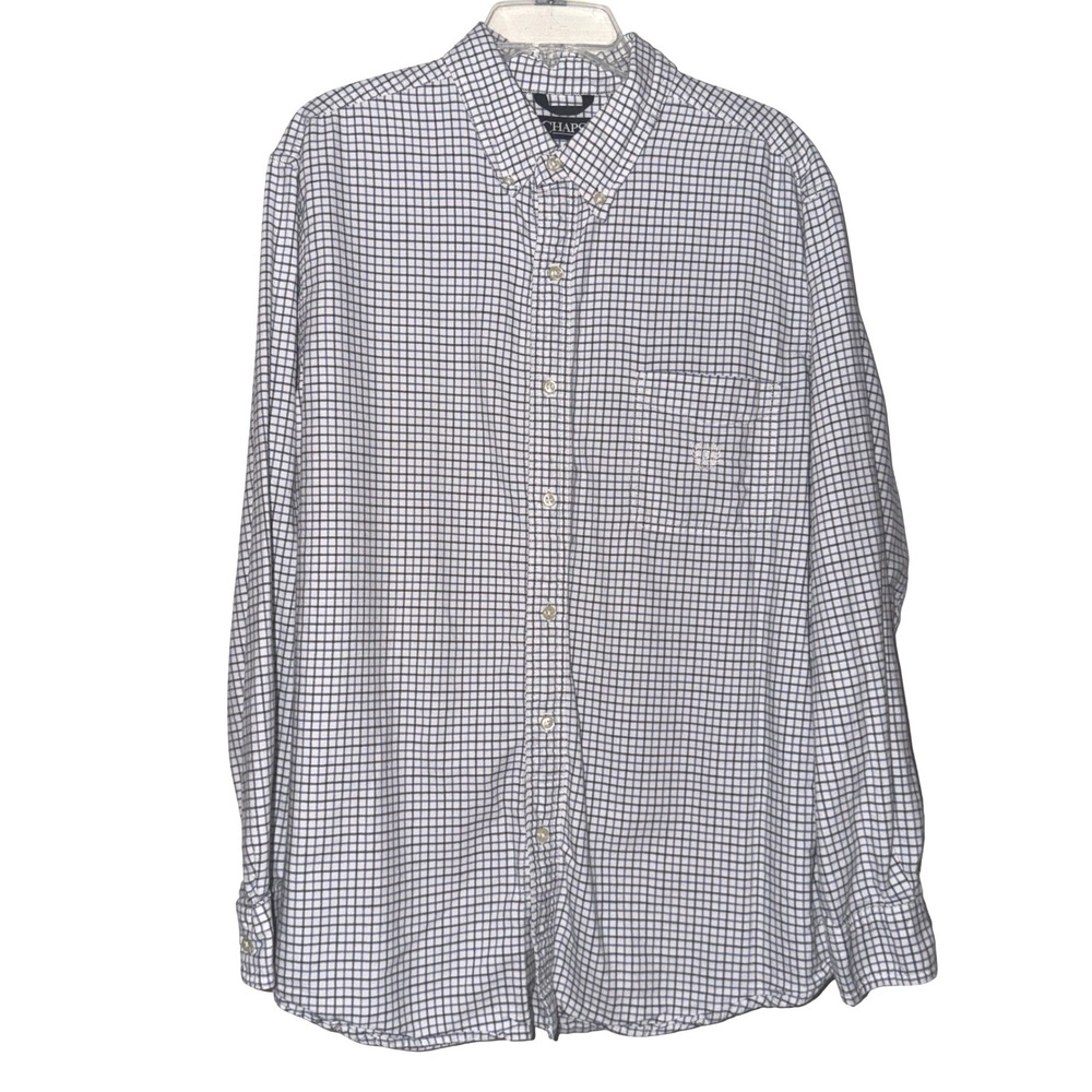 Chaps Mens Classic Fit Button Down Shirt Plaid Long Sleeve Size XL